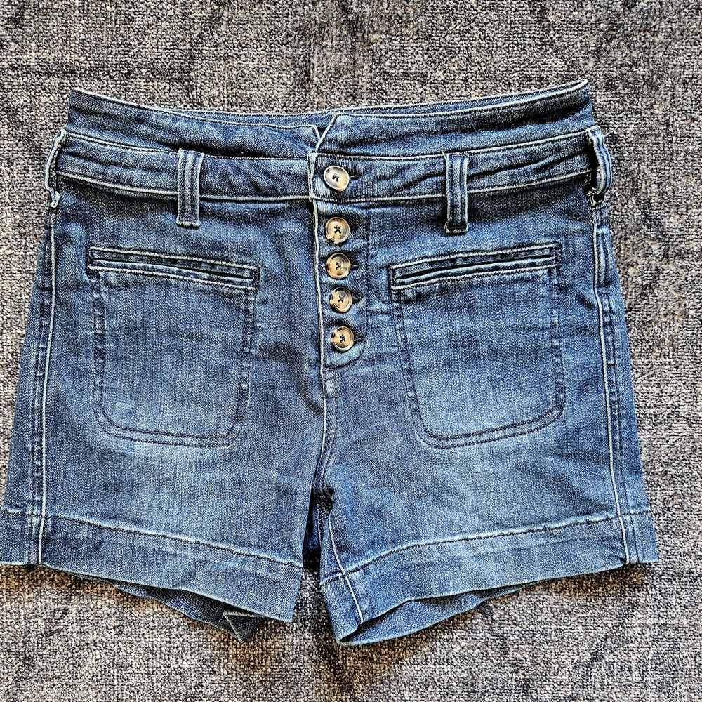 Anthropologie Blue Jean Shorts High-Waisted